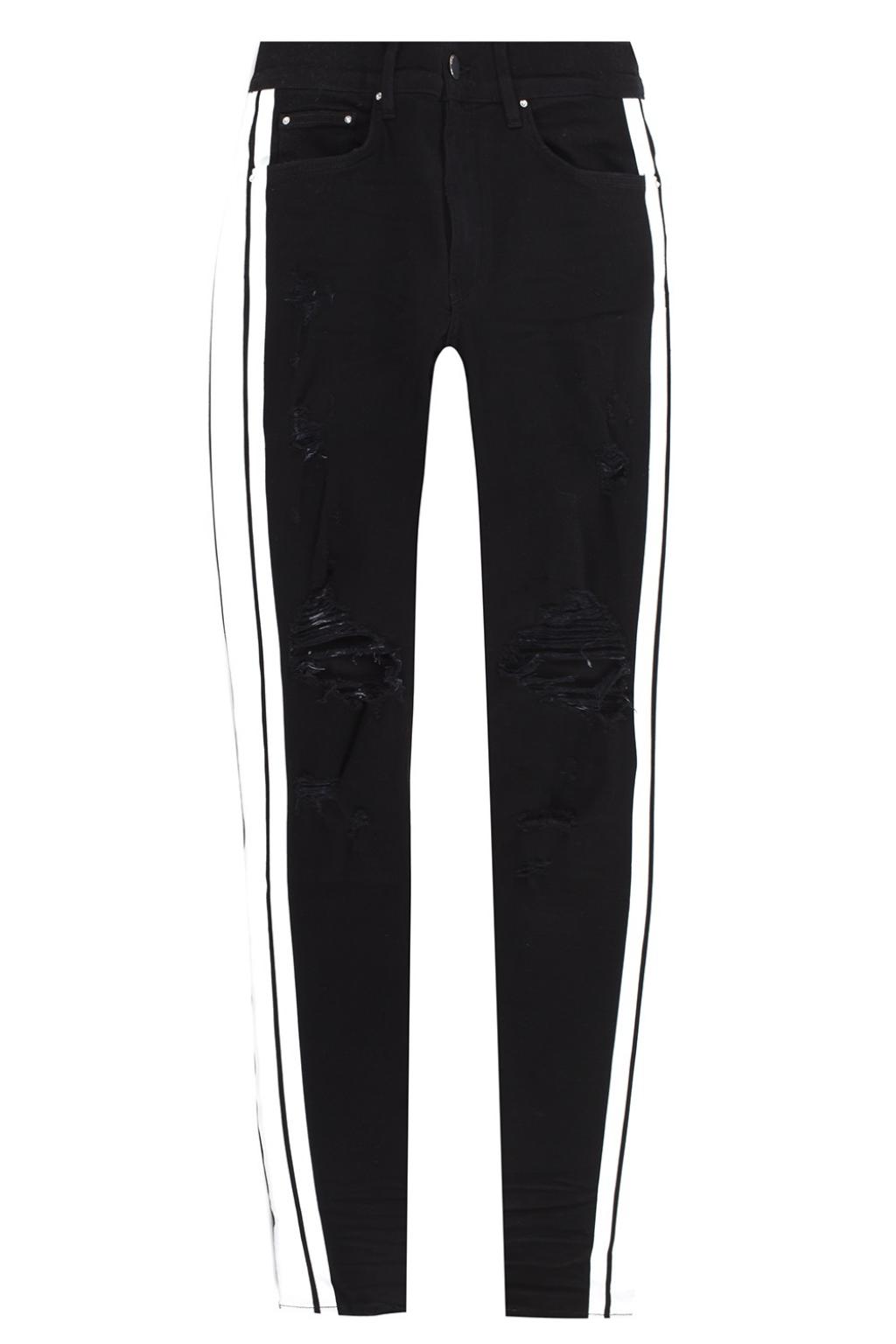 amiri jeans with white stripe